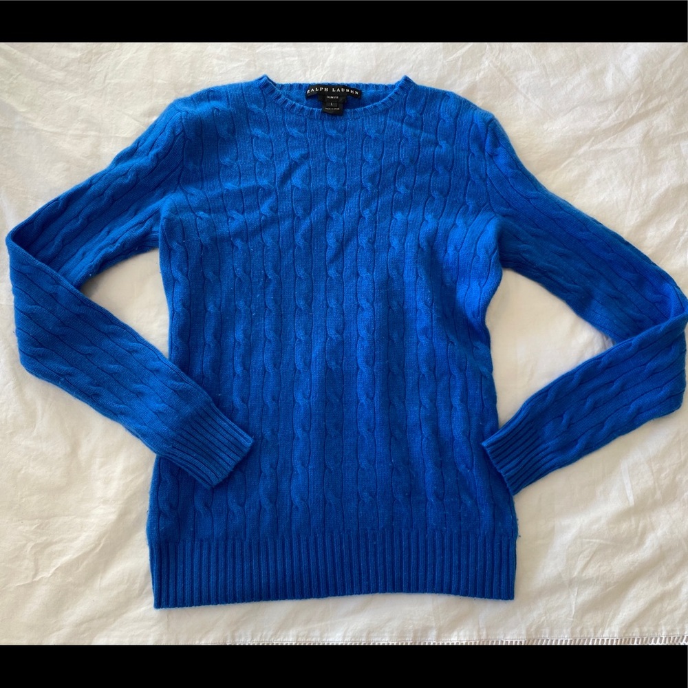 Ralph Lauren blue cashmere.